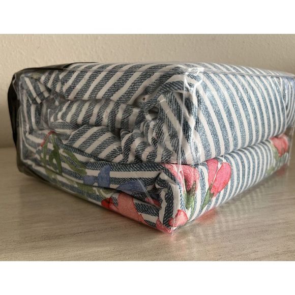 Ralph Lauren MAGGIE Floral Stripe KING Duvet Cover Set Cover & 2 King Shams $385 - Picture 4 of 4